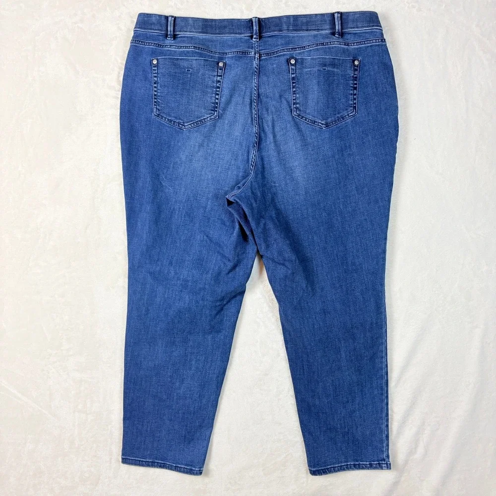 J.Jill Jeans Women Sz 22 Authentic Fit Slim Ankle Medium Wash Stretch Denim Blue